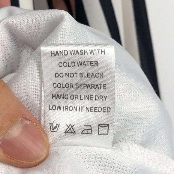 Charlotte Russe Blush Toned Pin Striped Off The Shoulder Short Romper size M - Picture 10 of 16